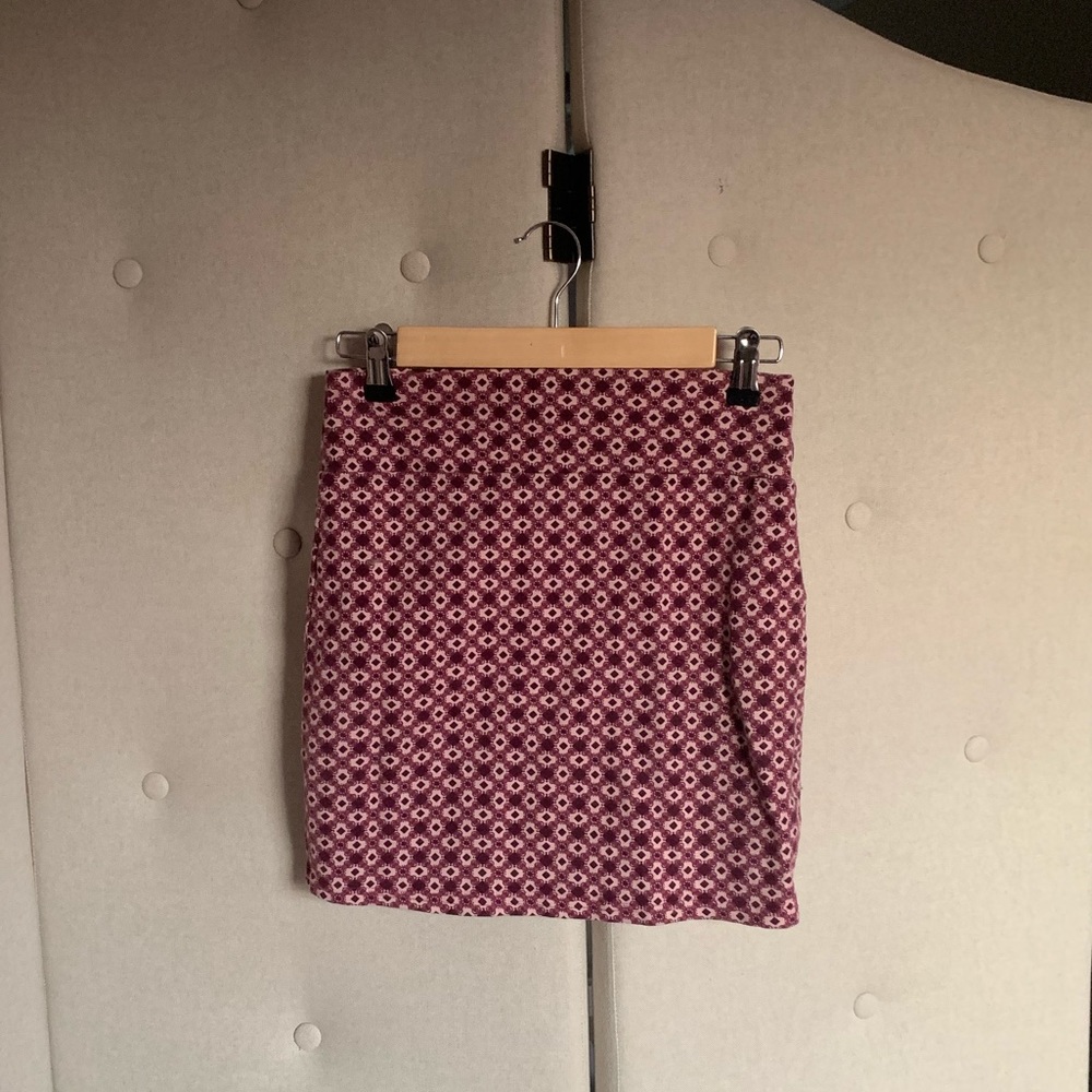 Printed stretch heavy cotton bodycon mini skirt